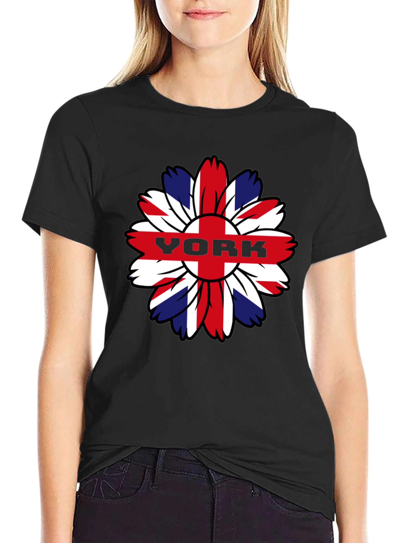 York Flower Graphic T-Shirt - Union Jack Style
