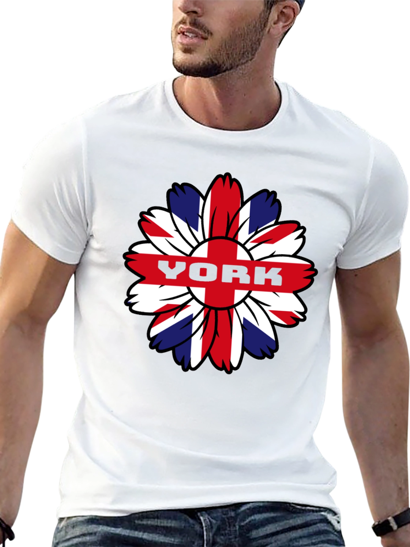 York Flower Graphic T-Shirt - Union Jack Style