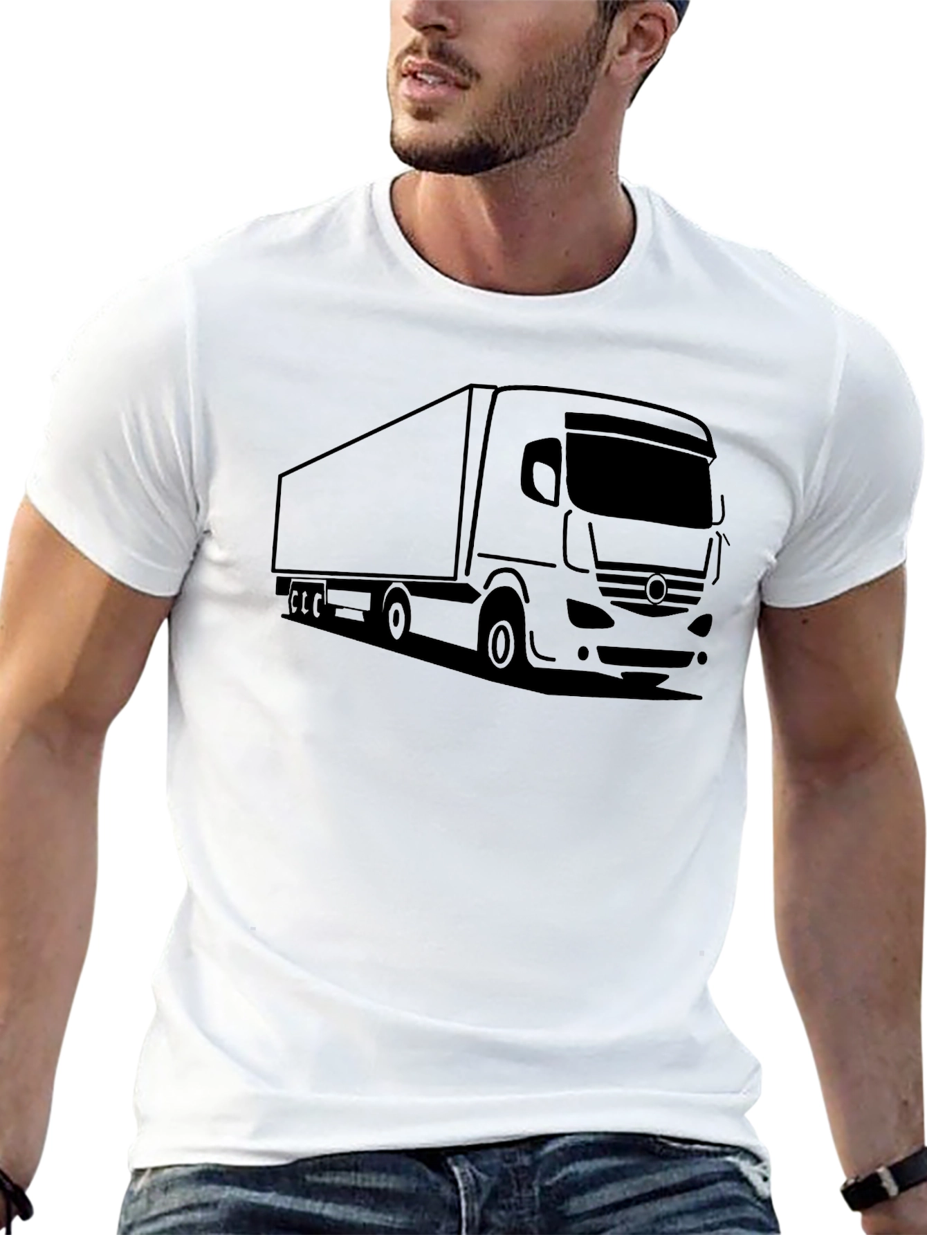 Truck Graphic Tee - Black Cotton Blend