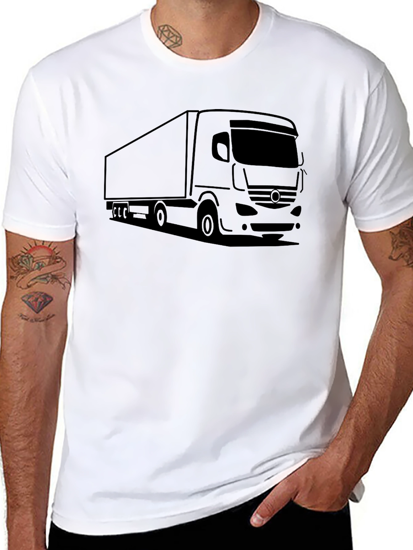 Truck Graphic Tee - Black Cotton Blend