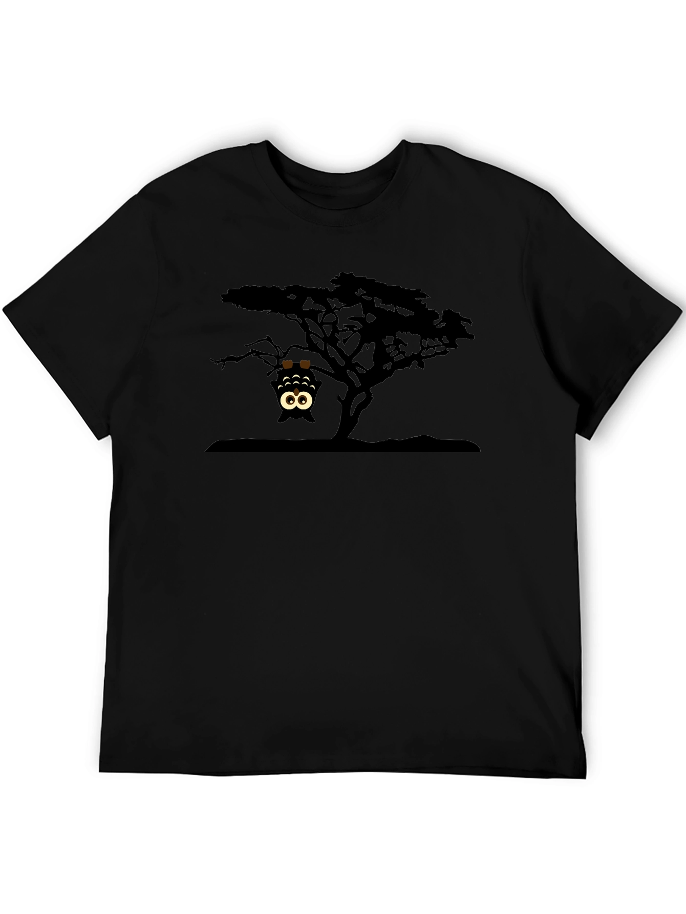 Upside Down Owl T-Shirt - Black Funny Animal Tee