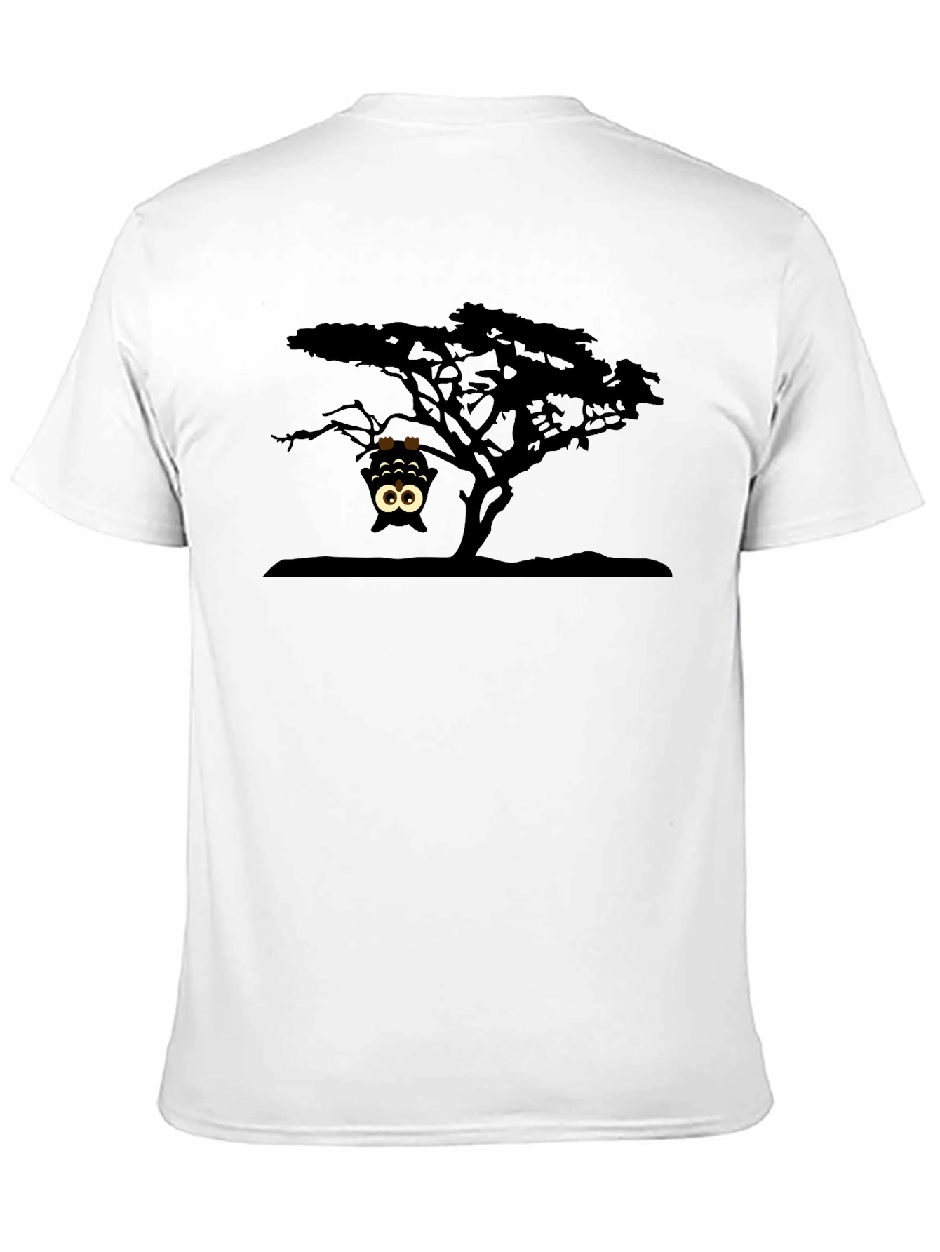 Upside Down Owl T-Shirt - Black Funny Animal Tee