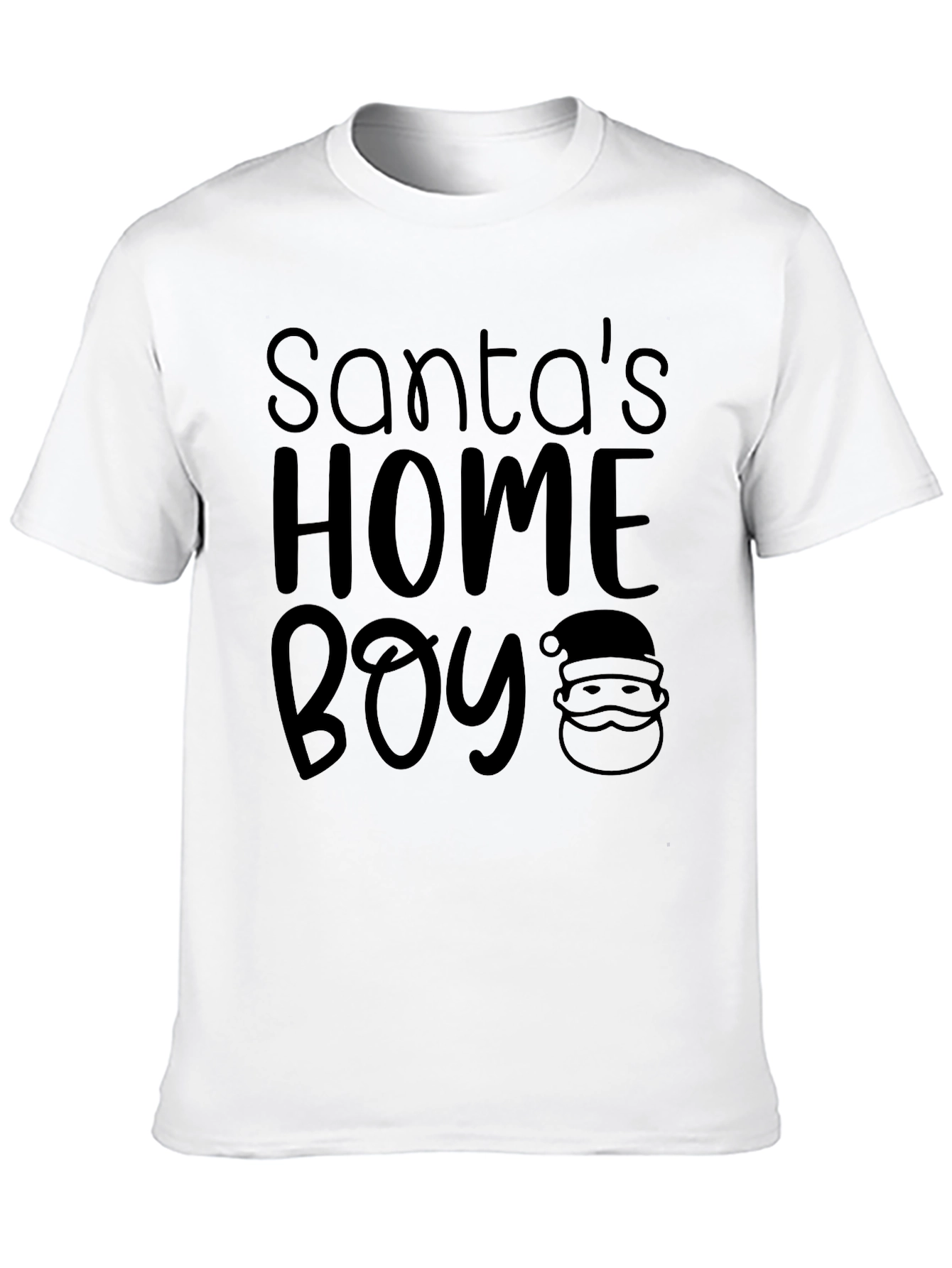 Santas Home Boy Black Graphic Tee Shirt