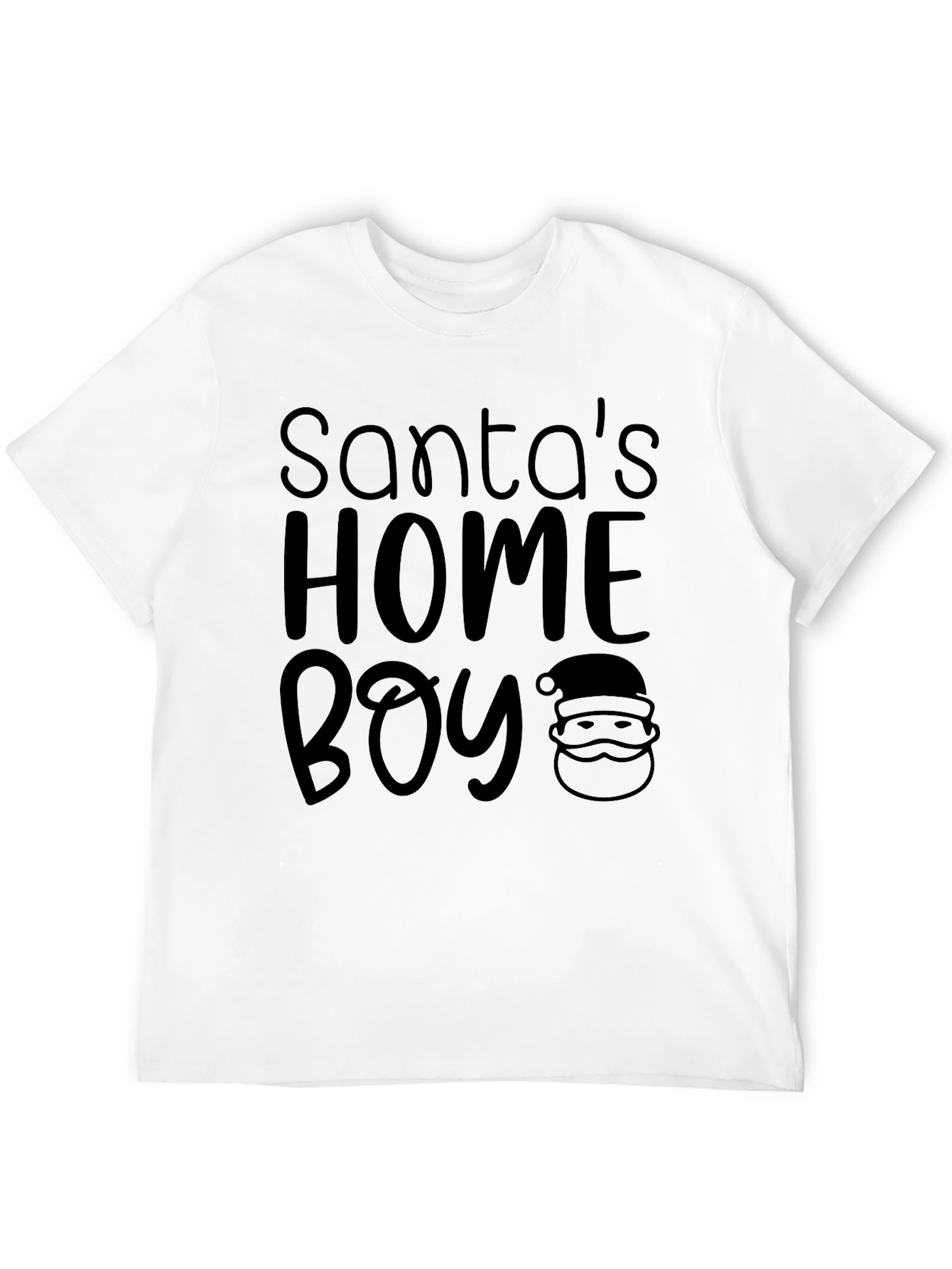 Santas Home Boy Black Graphic Tee Shirt
