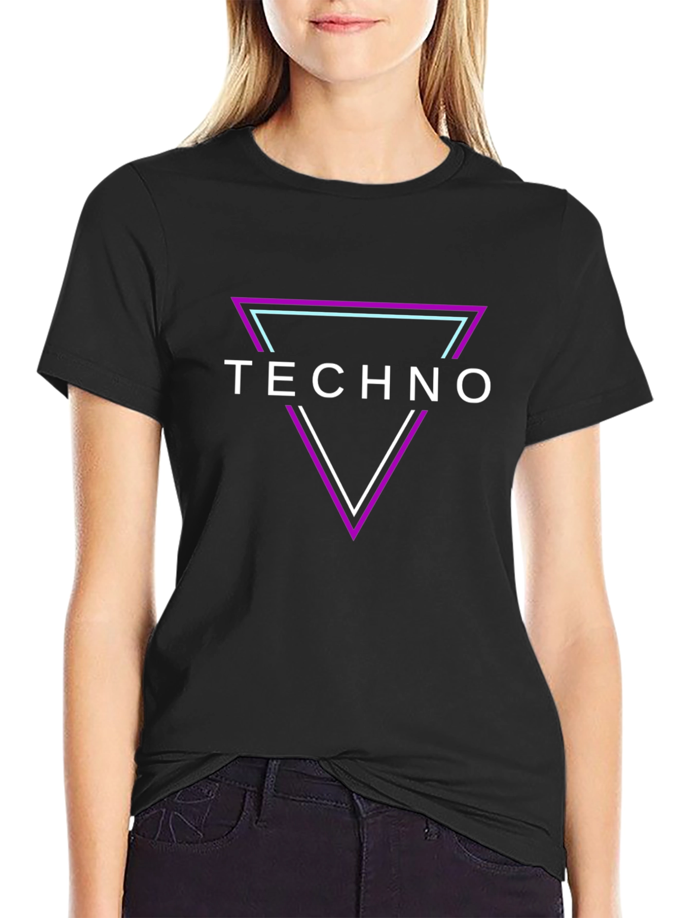 Techno Triangle Graphic T-Shirt - Bold Music Fashion