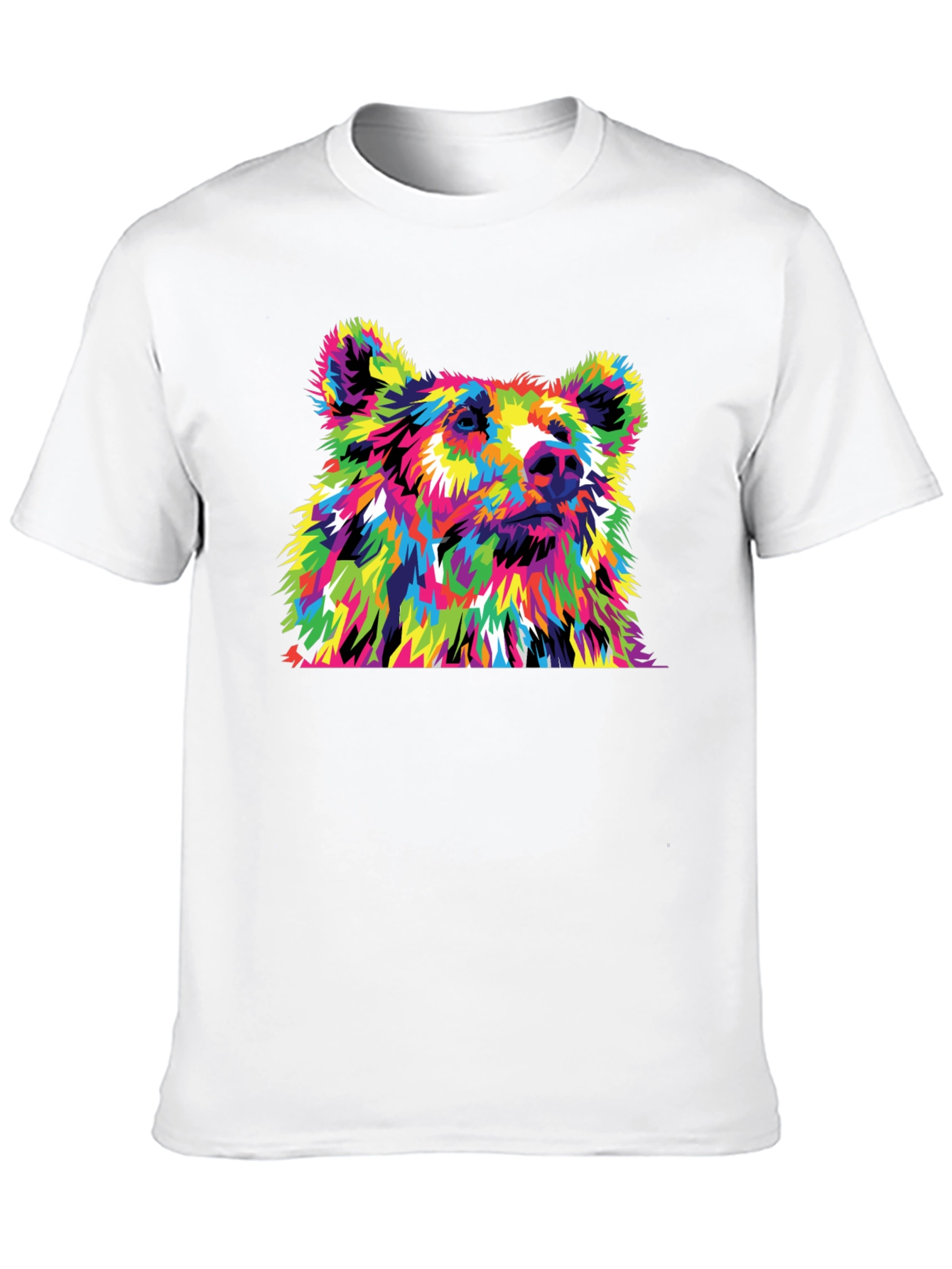 Vibrant Bear Graphic Tee - Mens Black T-Shirt