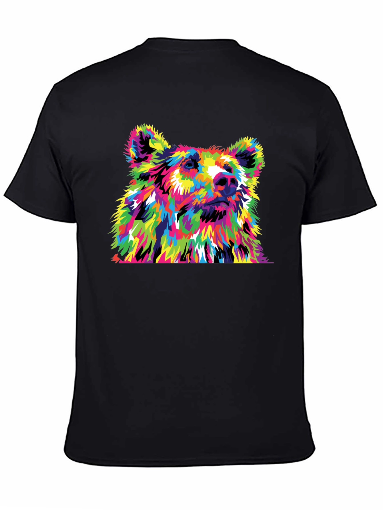 Vibrant Bear Graphic Tee - Mens Black T-Shirt