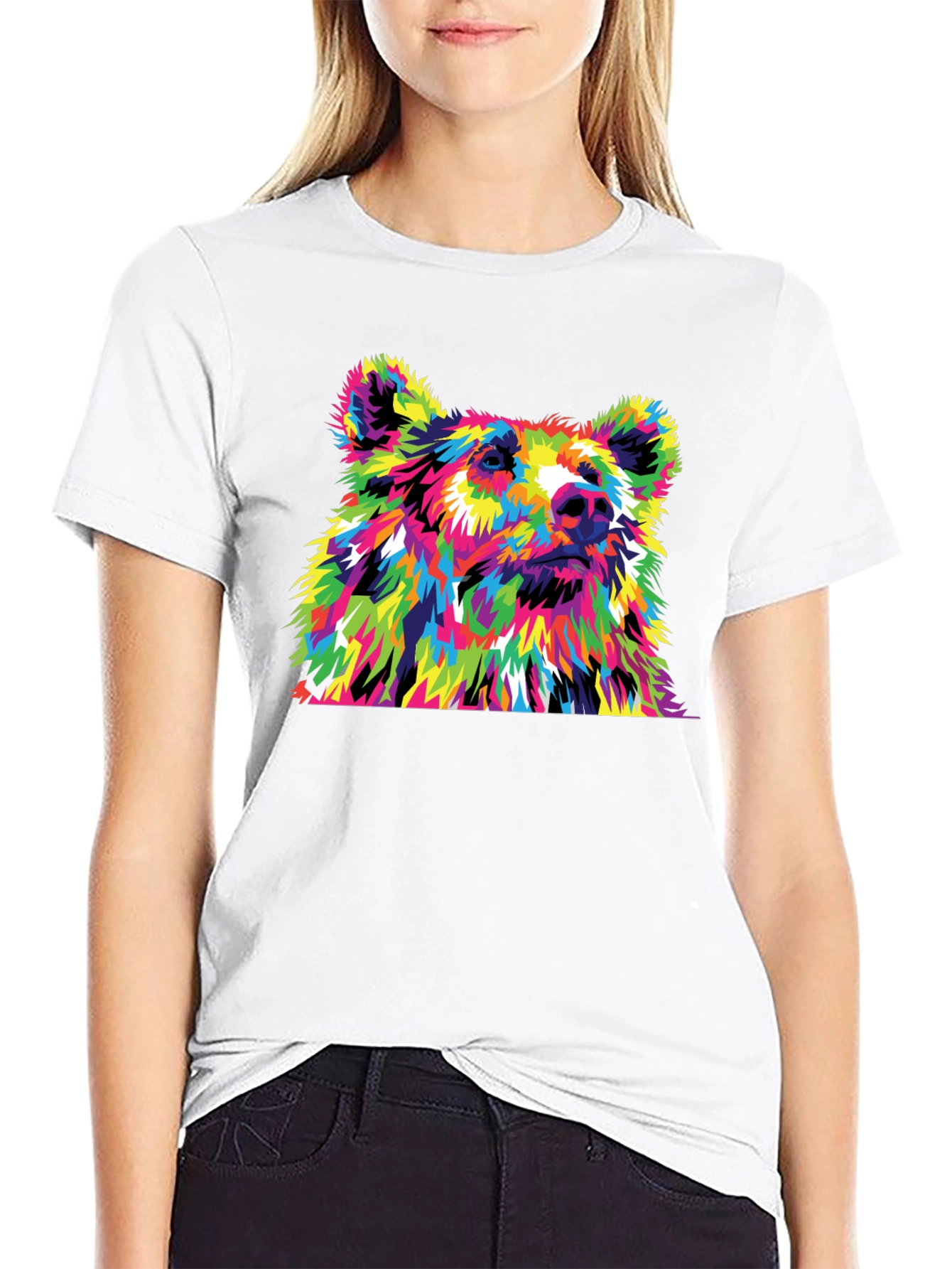 Vibrant Bear Graphic Tee - Mens Black T-Shirt