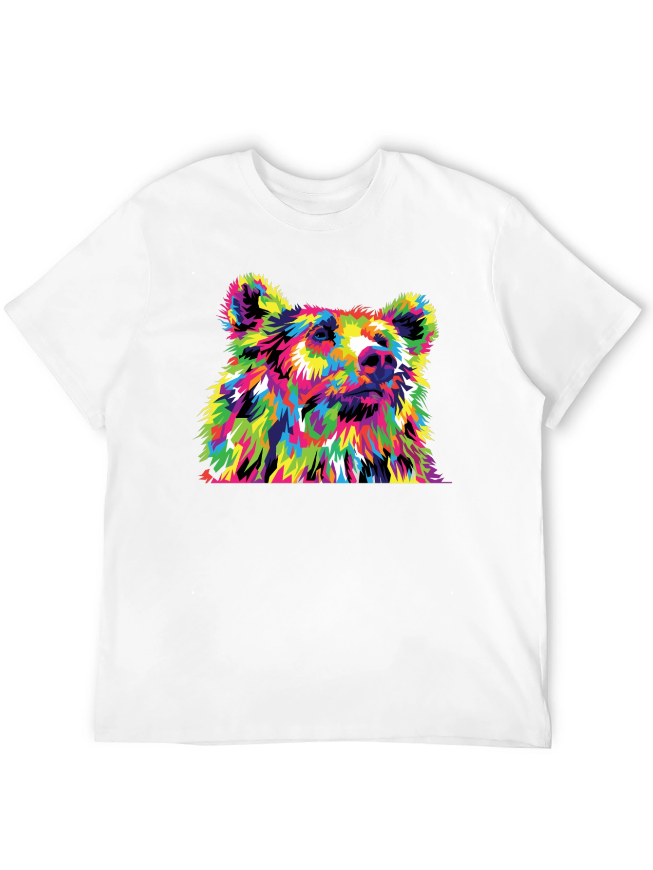 Vibrant Bear Graphic Tee - Mens Black T-Shirt