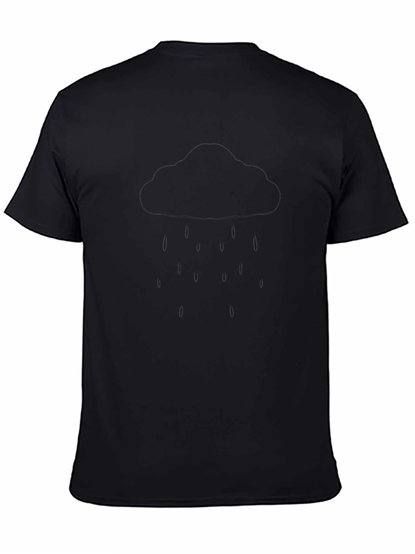 Rainy Day Cloud Tee - Soft Black Cotton T-Shirt