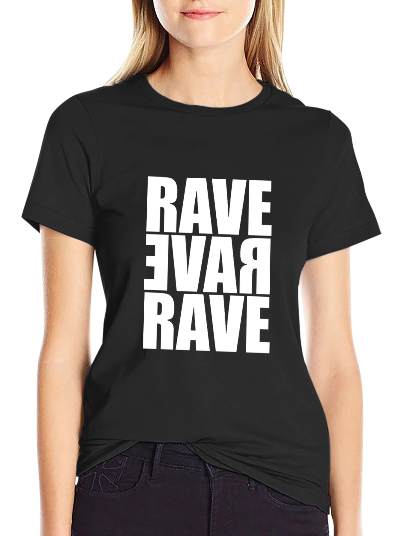 Rave Graphic Print Black T-Shirt