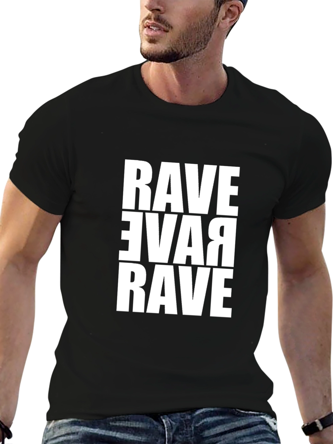 Rave Graphic Print Black T-Shirt