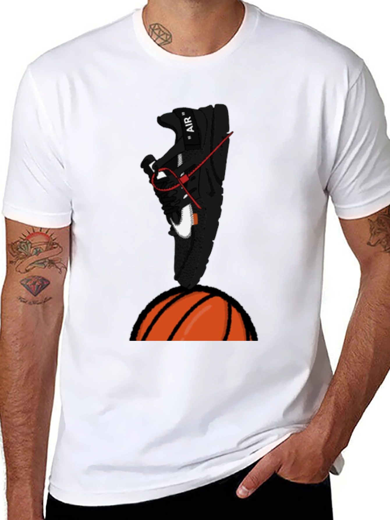 Sneaker & Basketball Graphic T-Shirt