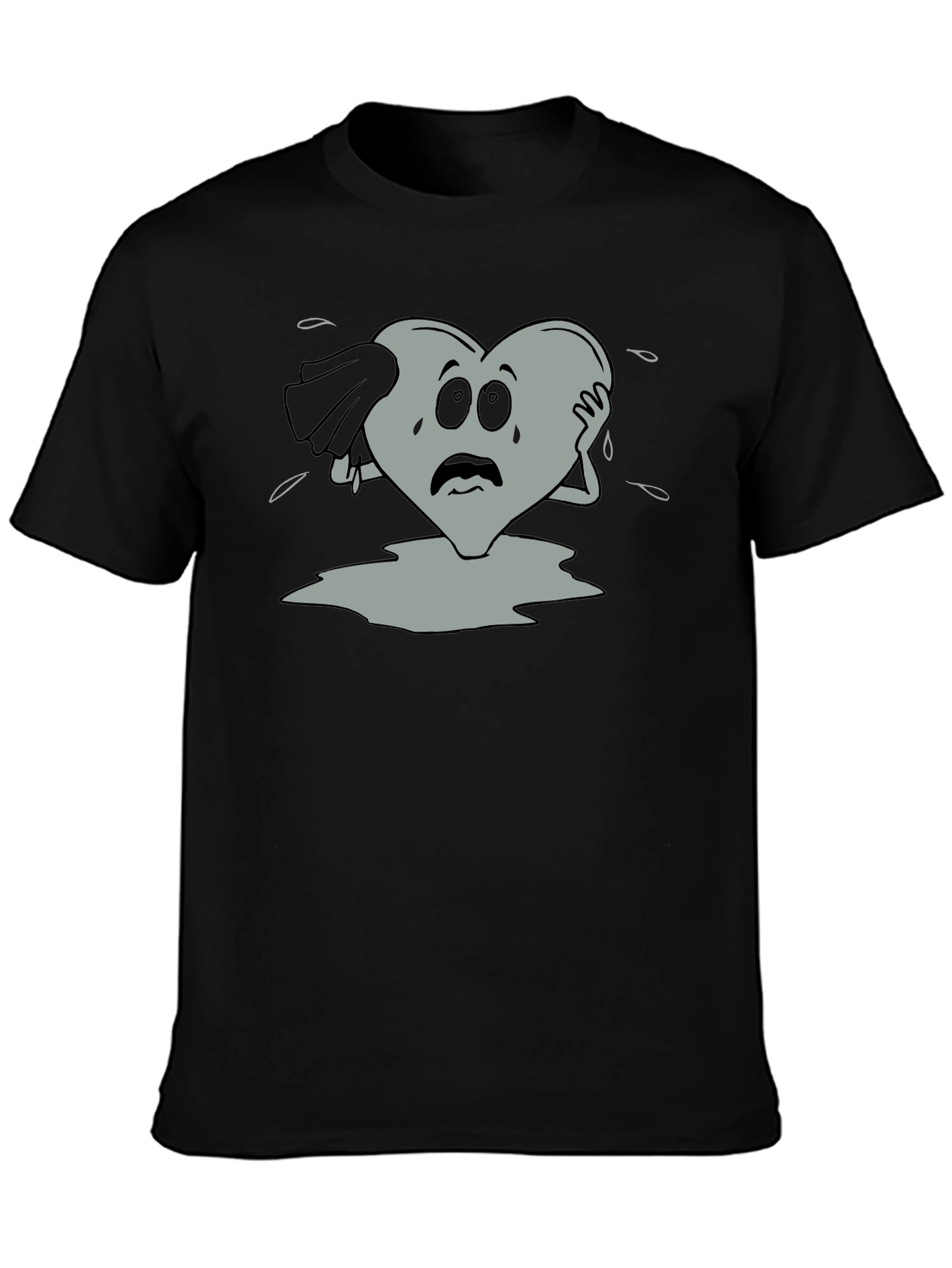 Sad Heart Graphic T-Shirt - Black