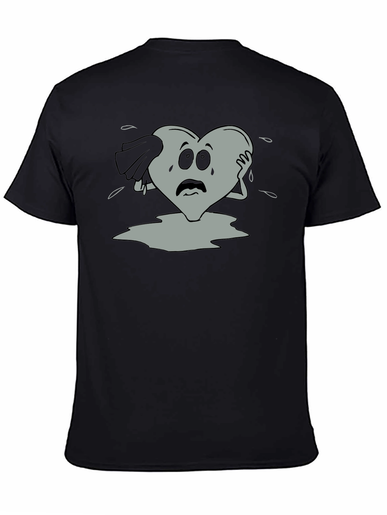 Sad Heart Graphic T-Shirt - Black