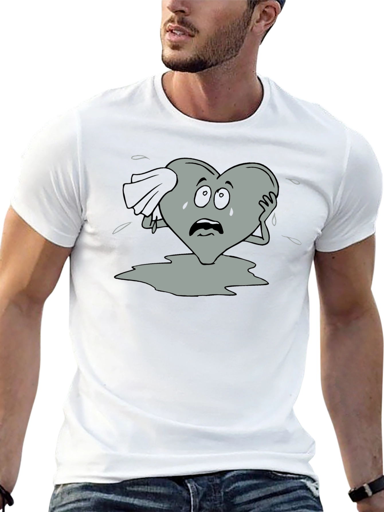 Sad Heart Graphic T-Shirt - Black