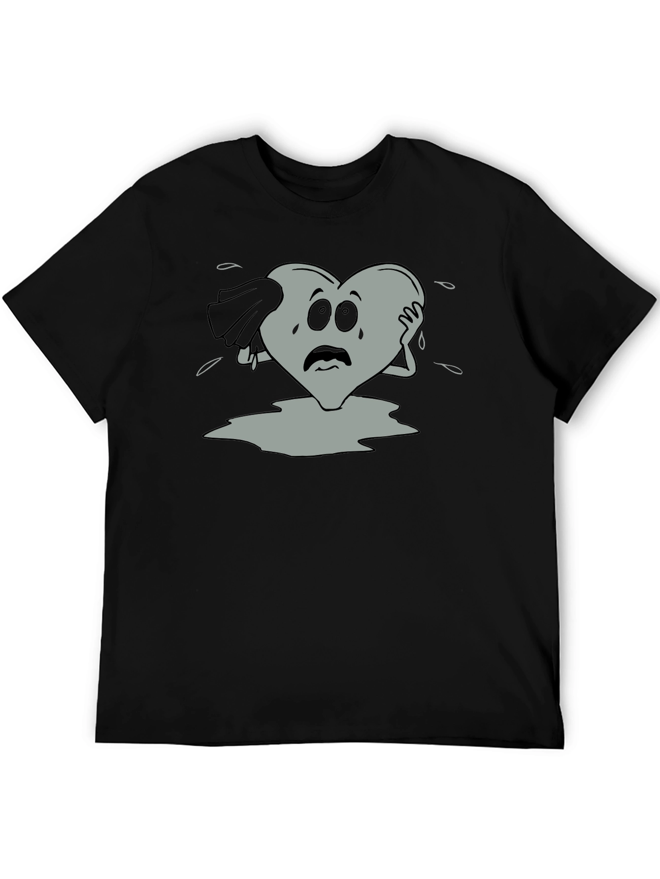 Sad Heart Graphic T-Shirt - Black