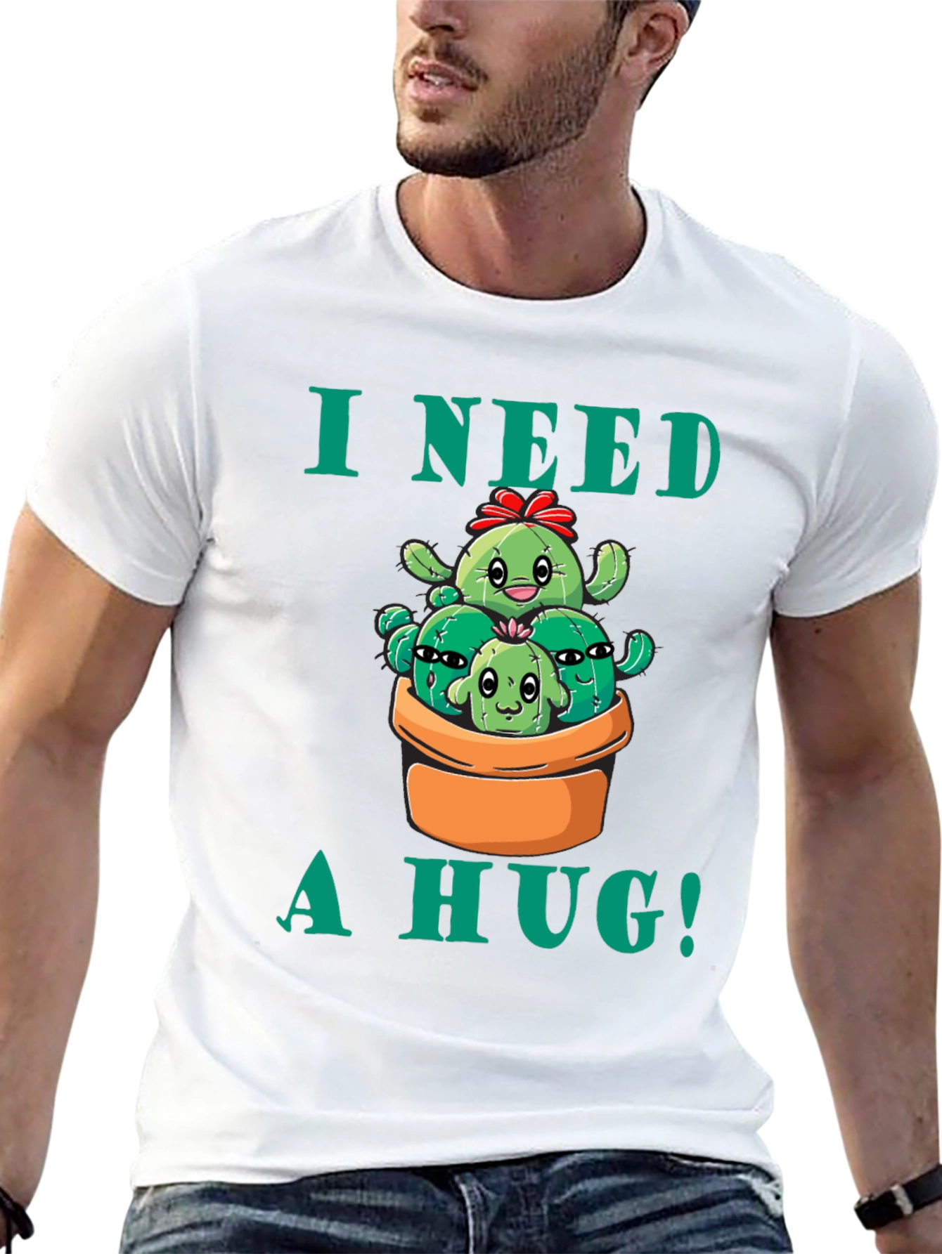 I Need a Hug! Cactus Graphic T-Shirt