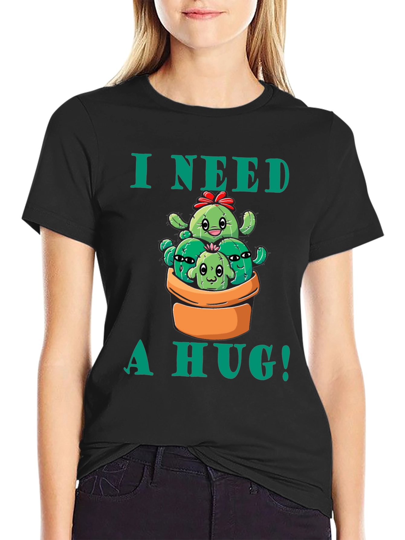 I Need a Hug! Cactus Graphic T-Shirt