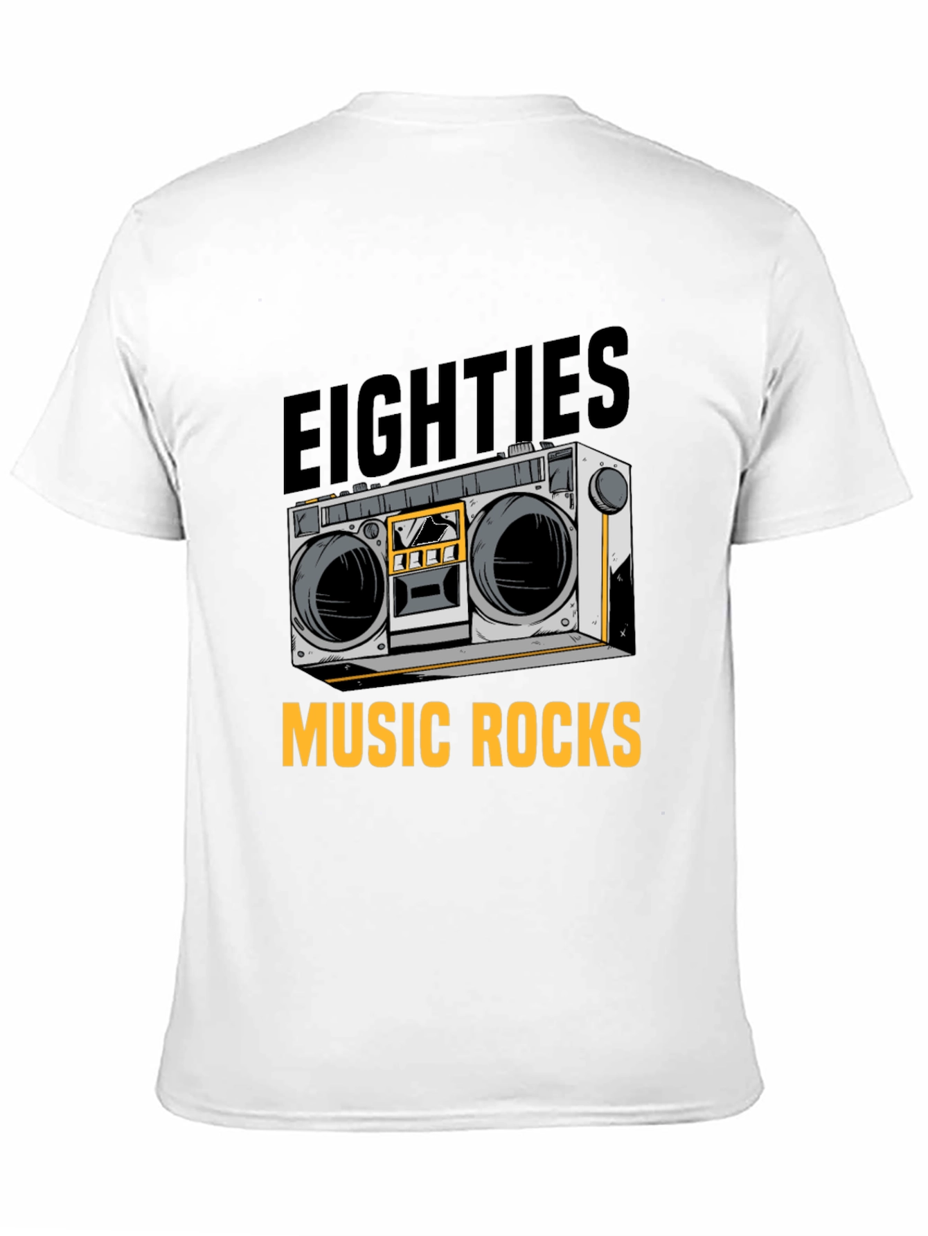 80s Music Rocks T-Shirt - Retro Boombox Design