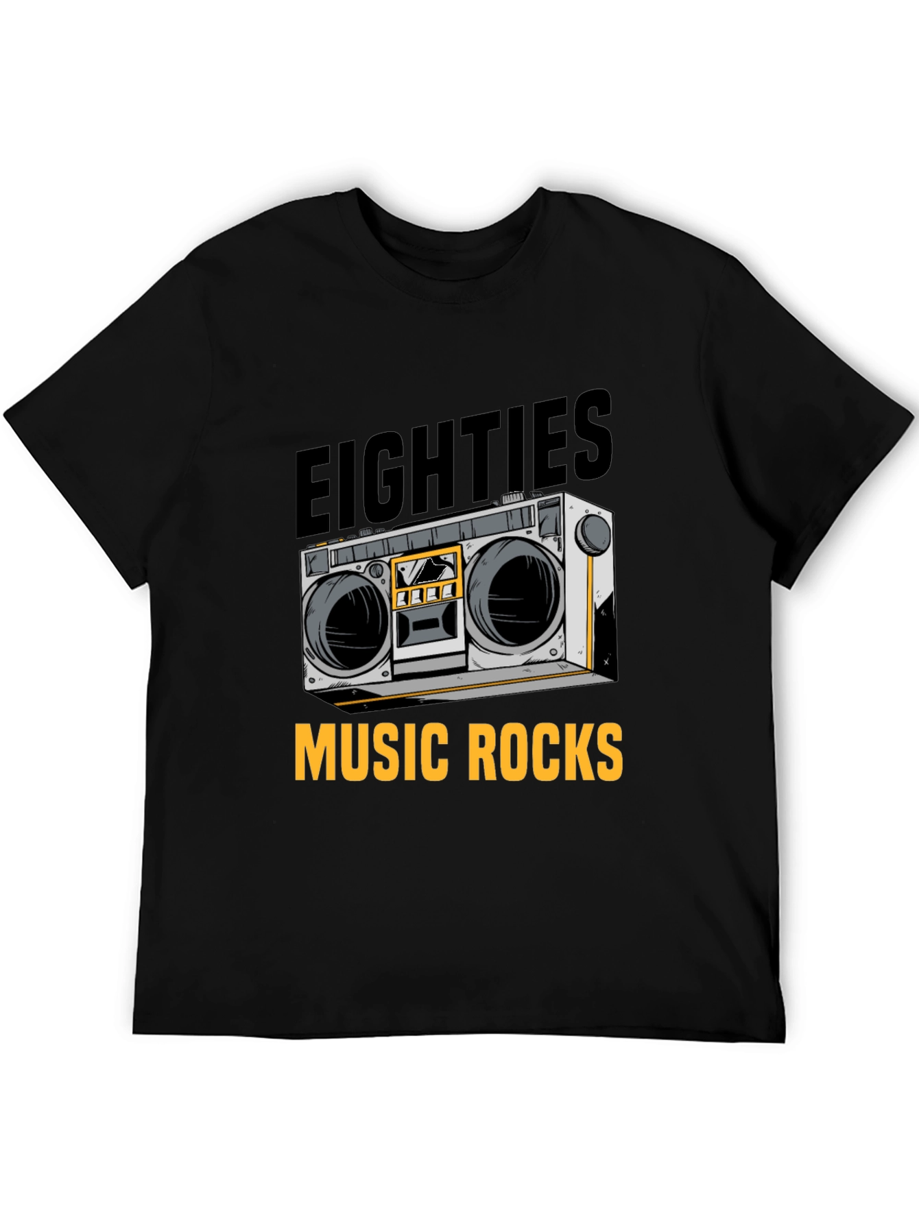 80s Music Rocks T-Shirt - Retro Boombox Design