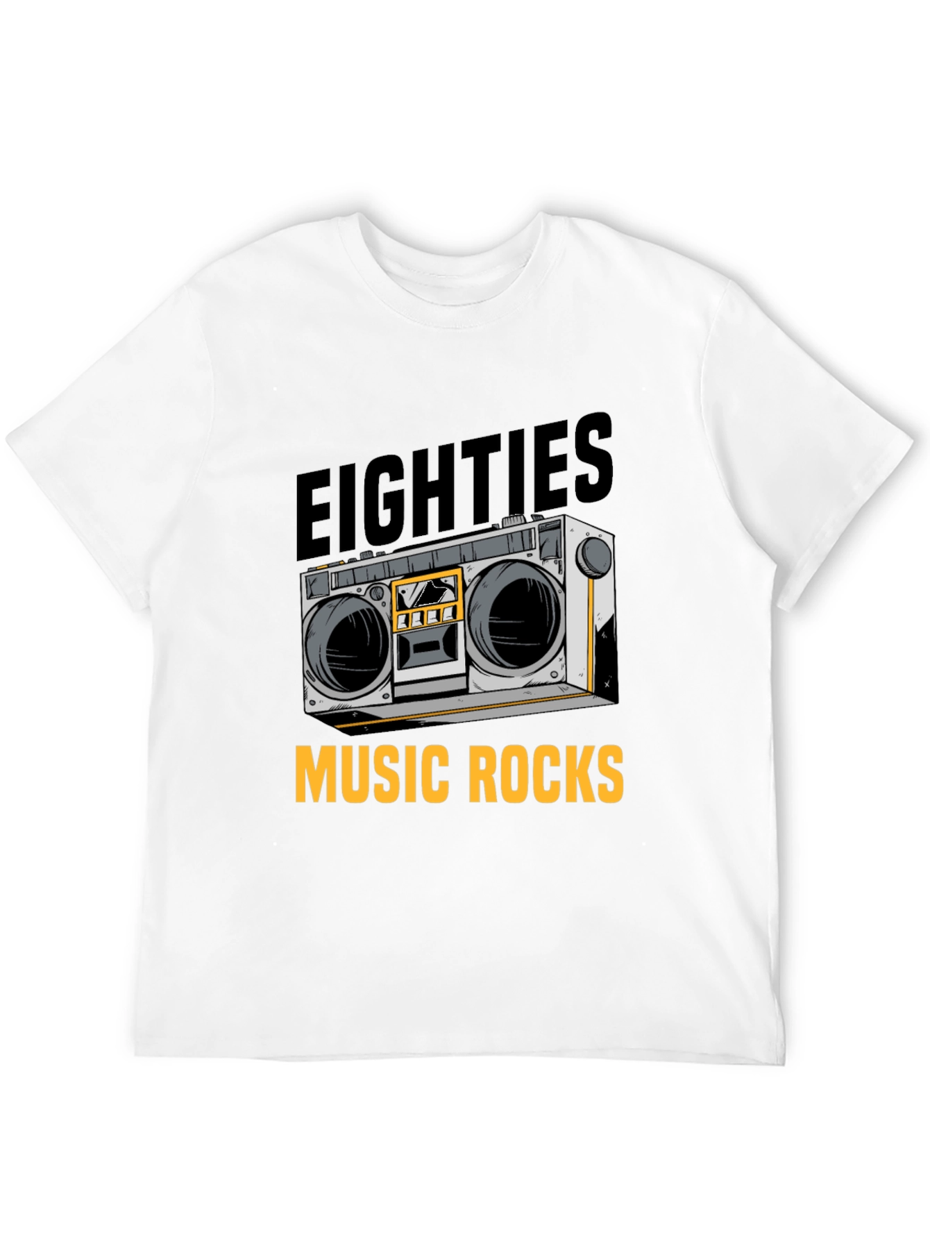 80s Music Rocks T-Shirt - Retro Boombox Design