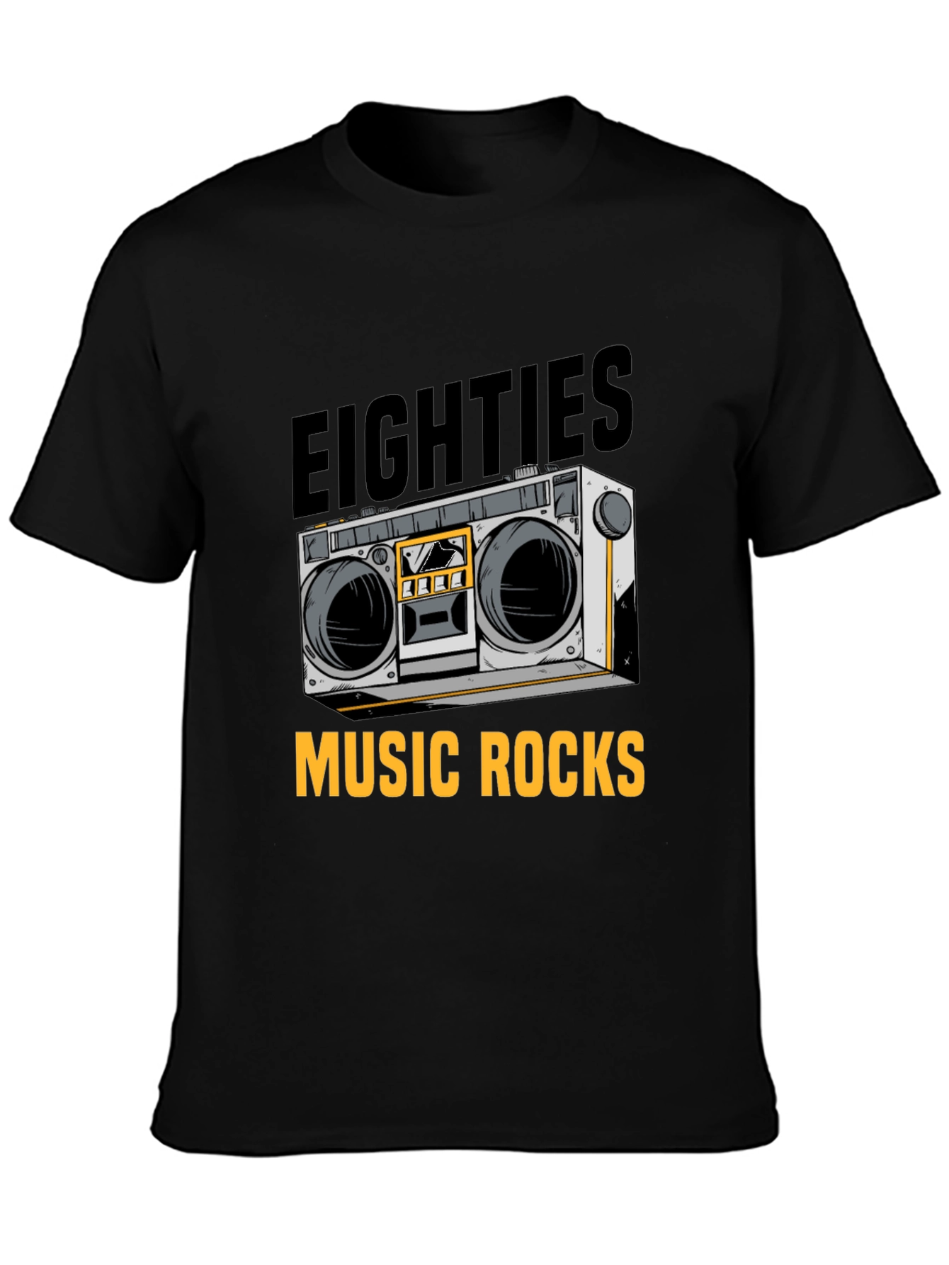 80s Music Rocks T-Shirt - Retro Boombox Design