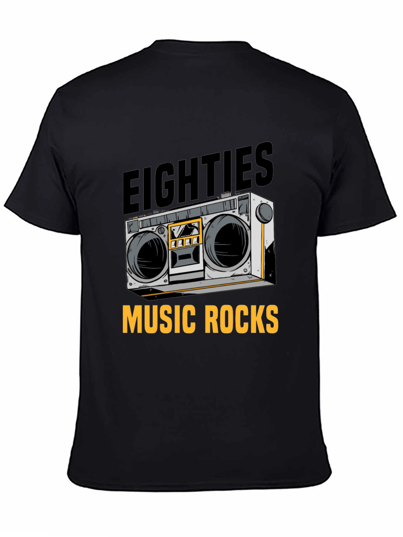80s Music Rocks T-Shirt - Retro Boombox Design
