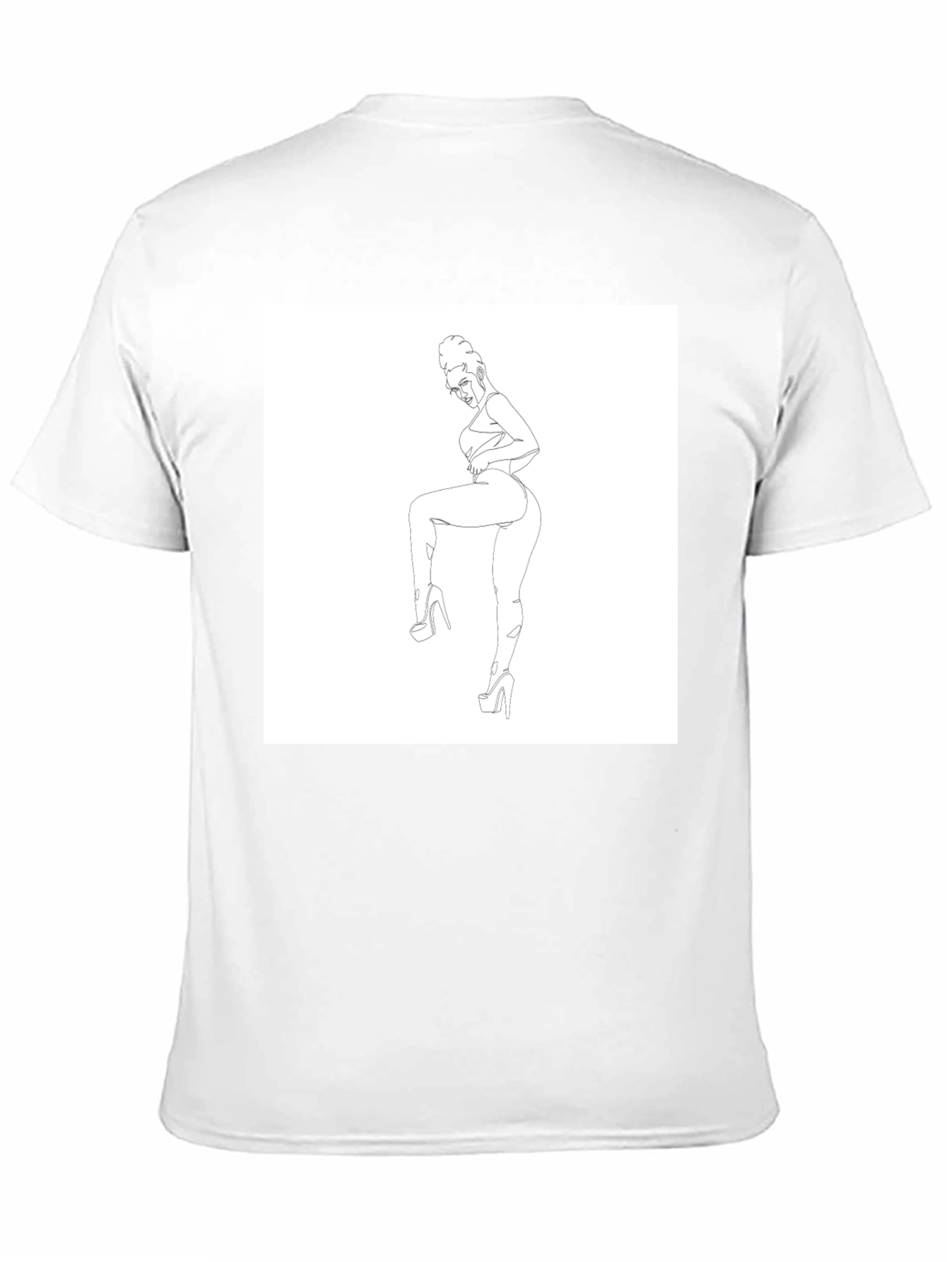 Black Graphic T-Shirt - Minimalist Woman Art