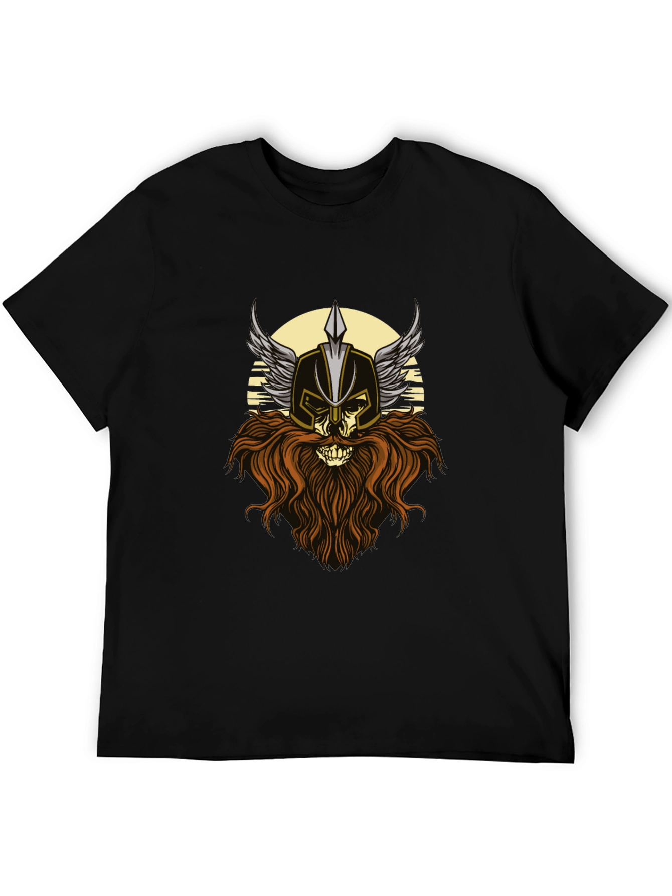 Viking Skull Graphic Tee - Black