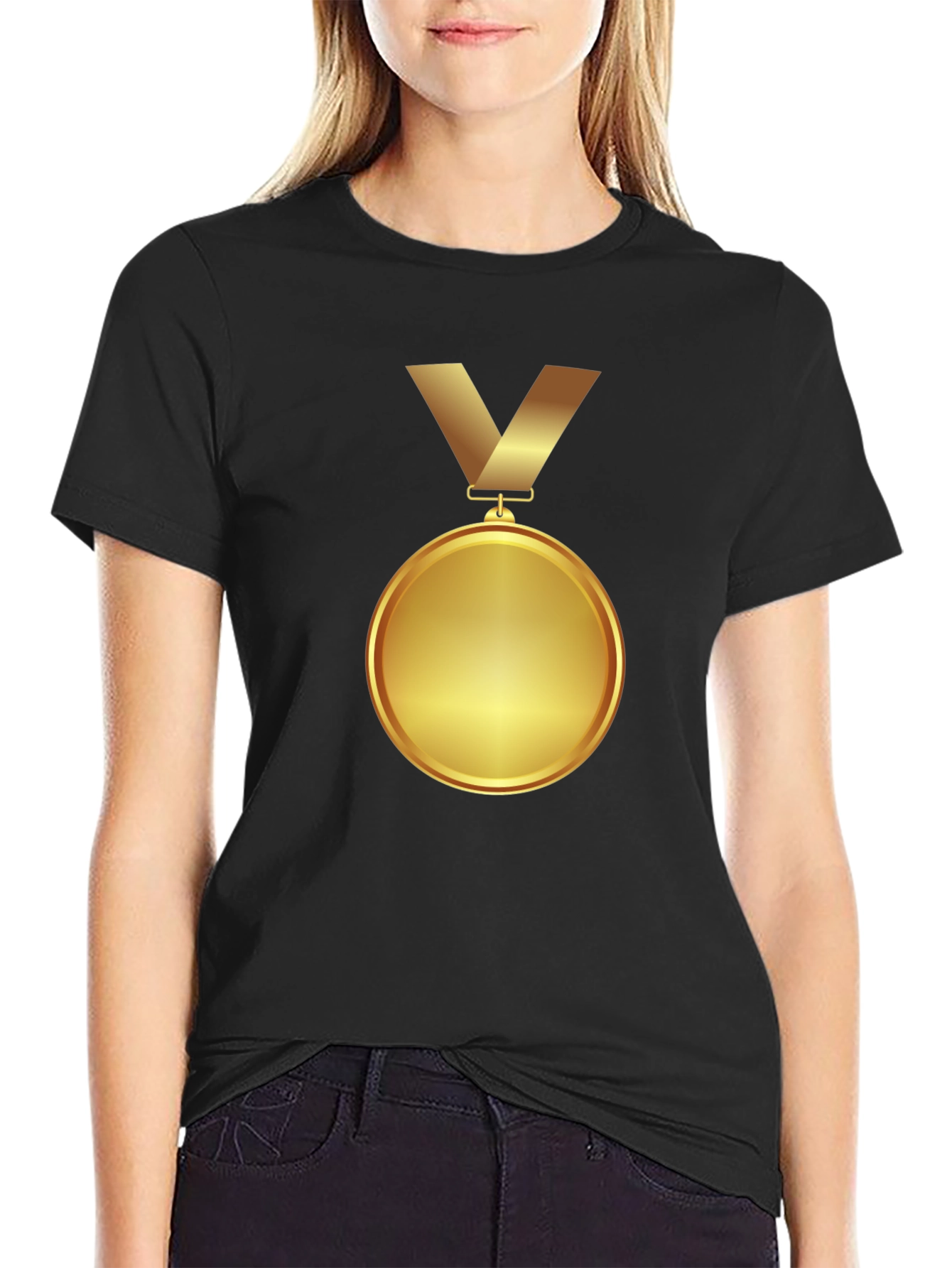 Winners Gold Medal Graphic Tee - Premium Black T-Shirt
