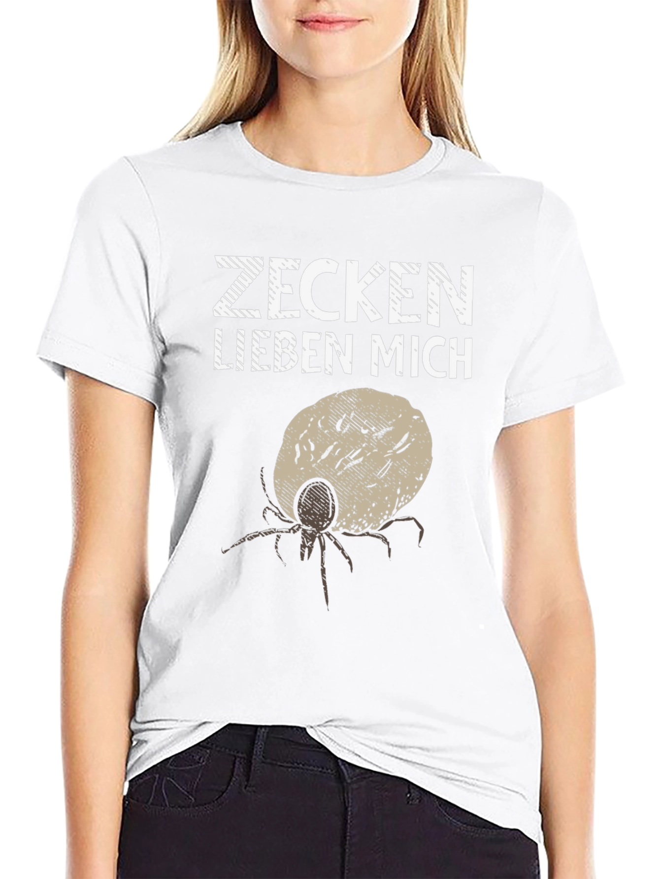 Zecken Lieben Mich Funny Tick Graphic Tee
