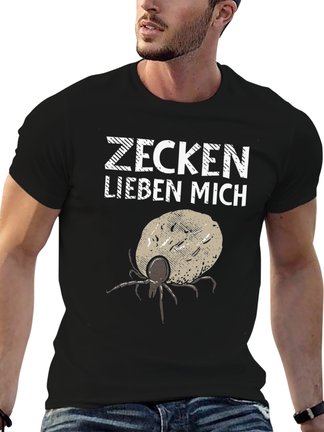 Zecken Lieben Mich Funny Tick Graphic Tee