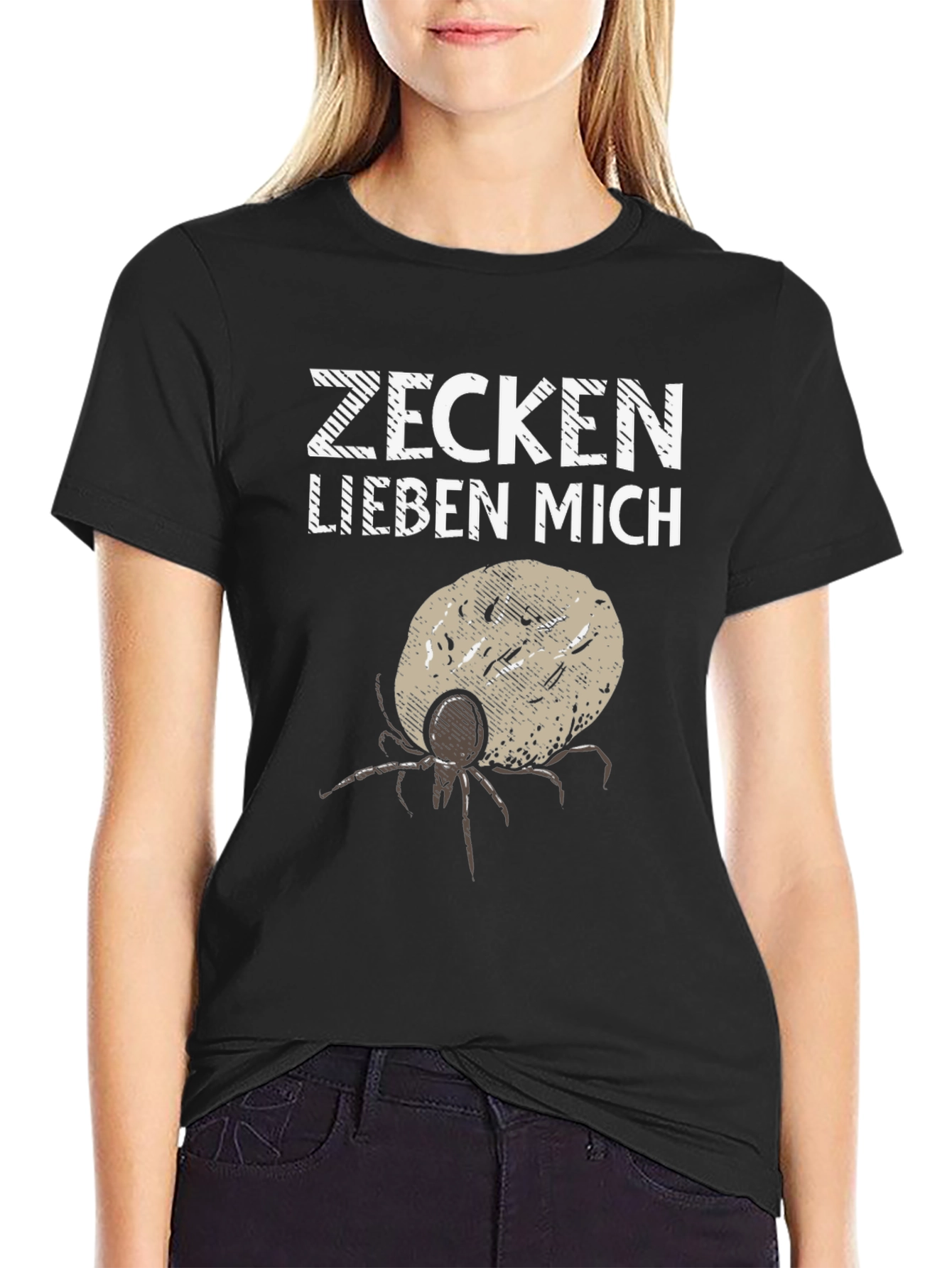 Zecken Lieben Mich Funny Tick Graphic Tee
