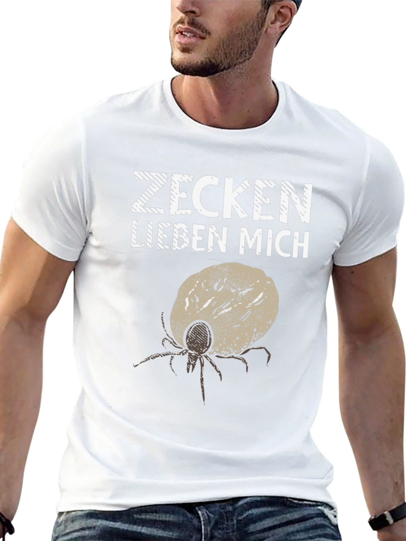 Zecken Lieben Mich Funny Tick Graphic Tee