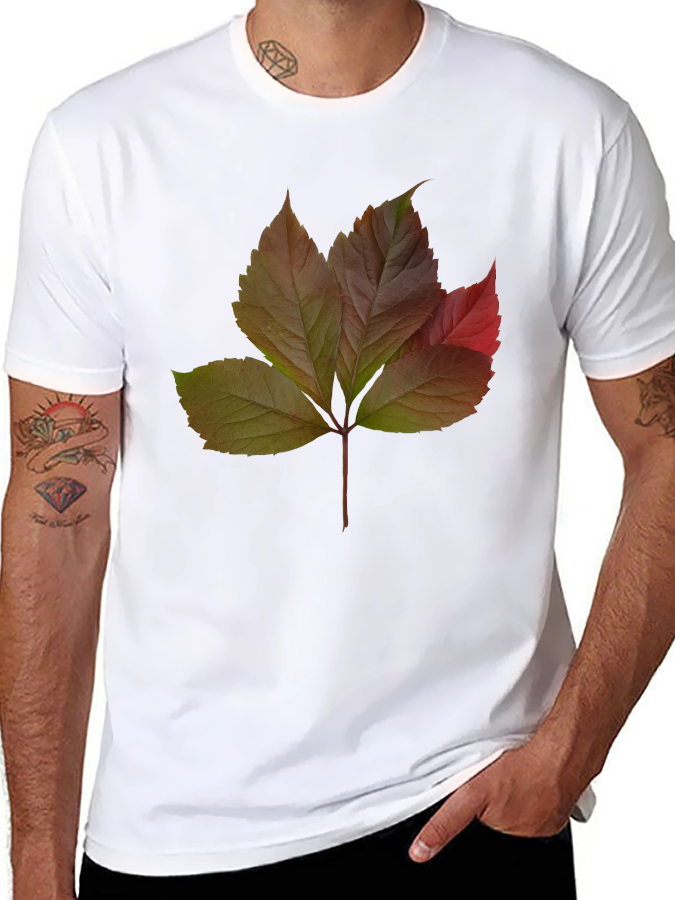 Autumn Leaf Graphic T-Shirt - Nature Inspired Design