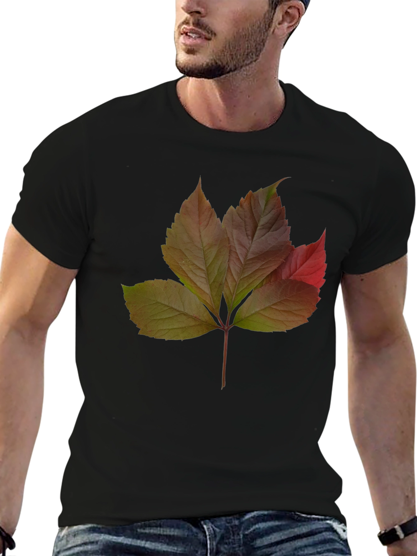 Autumn Leaf Graphic T-Shirt - Nature Inspired Design