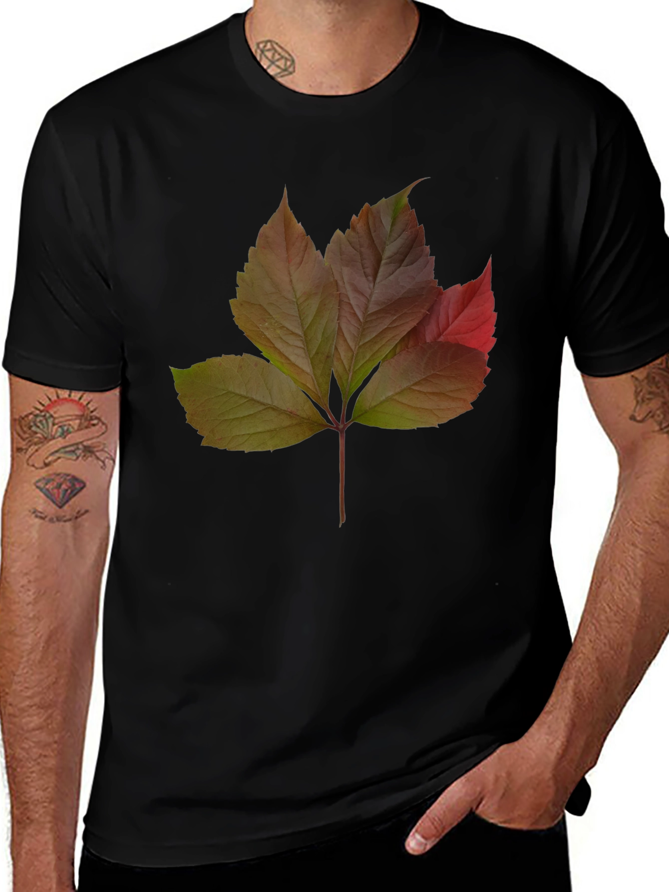 Autumn Leaf Graphic T-Shirt - Nature Inspired Design