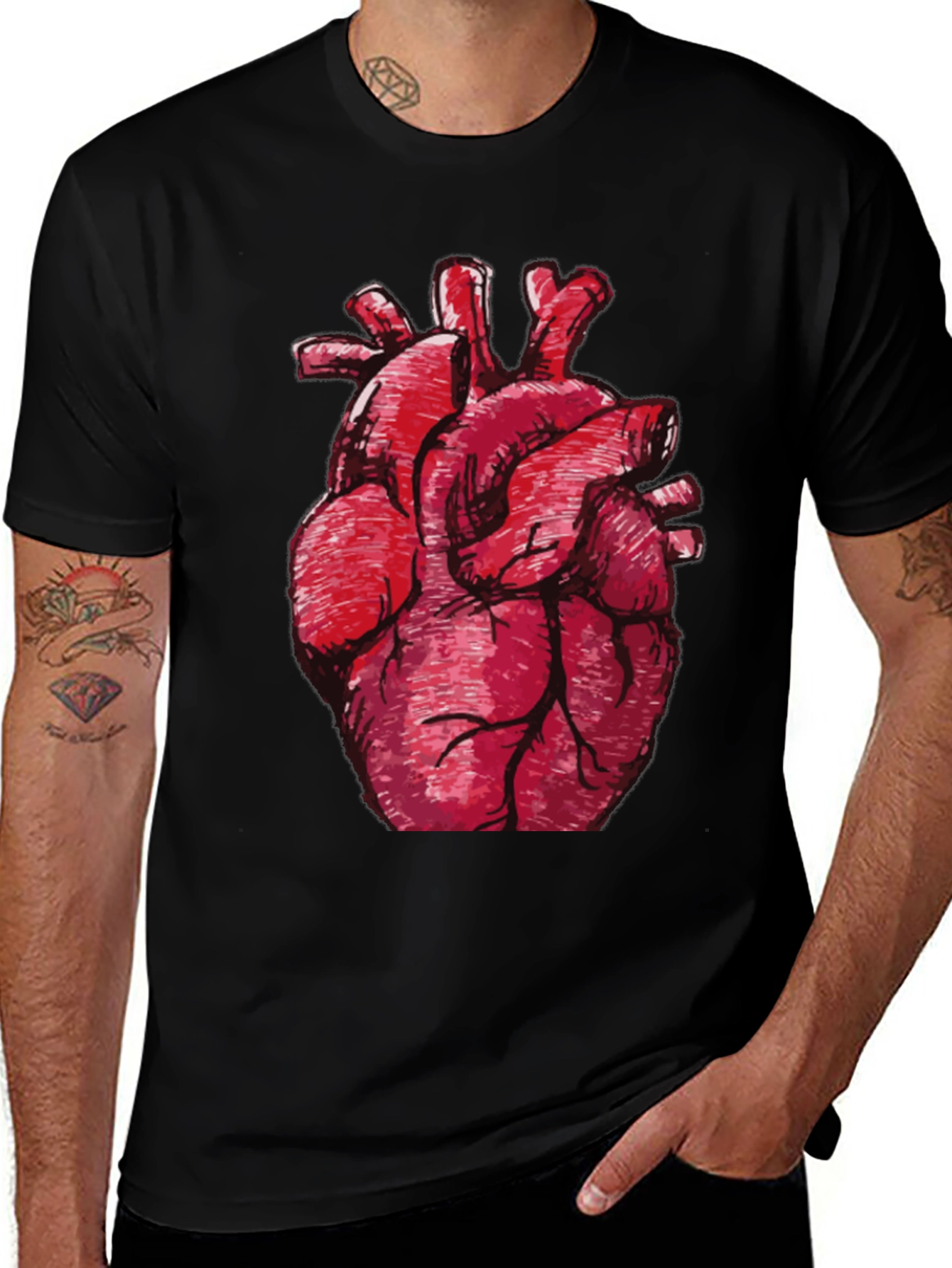 Anatomical Heart Graphic Black T-Shirt