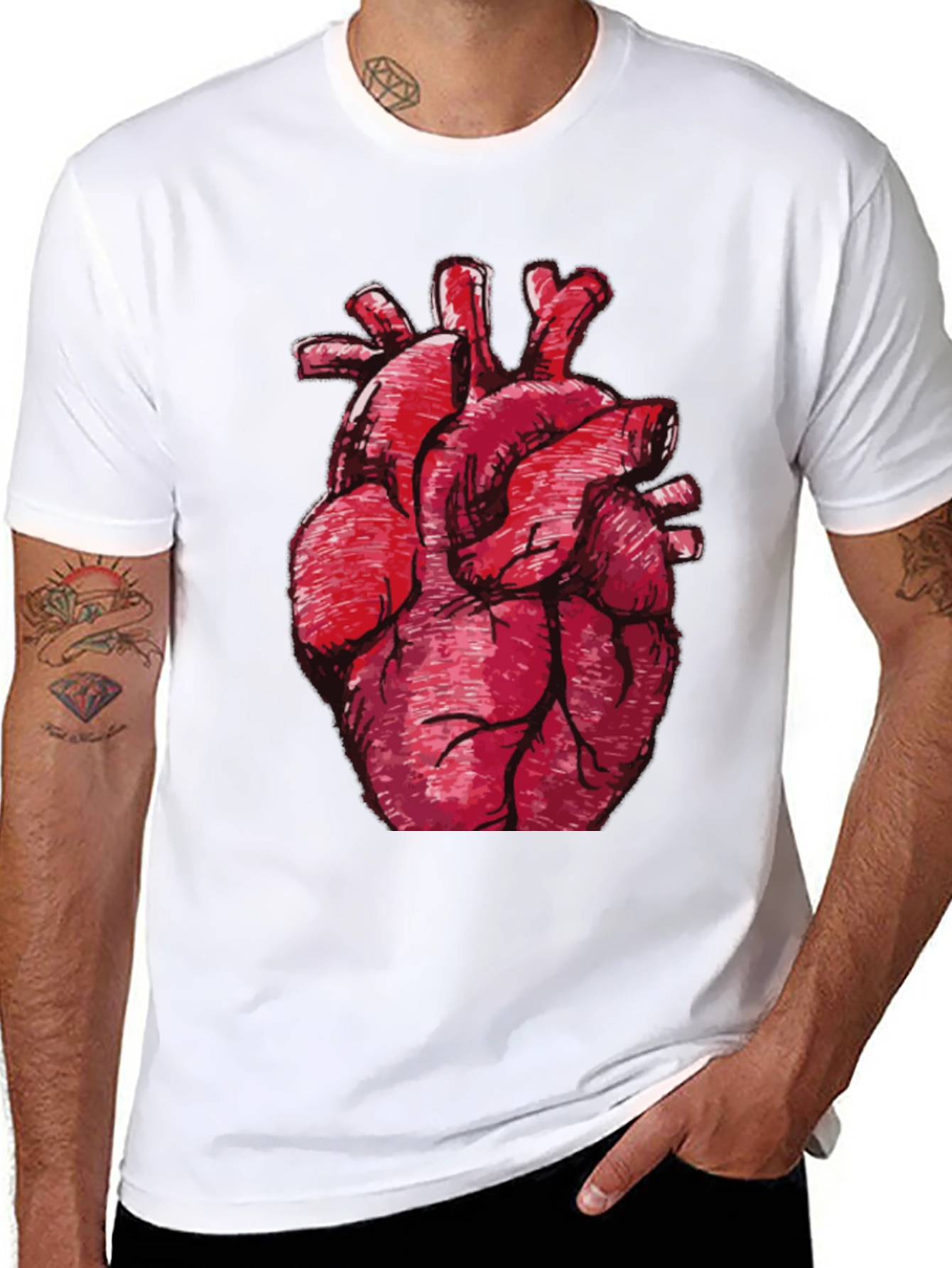 Anatomical Heart Graphic Black T-Shirt