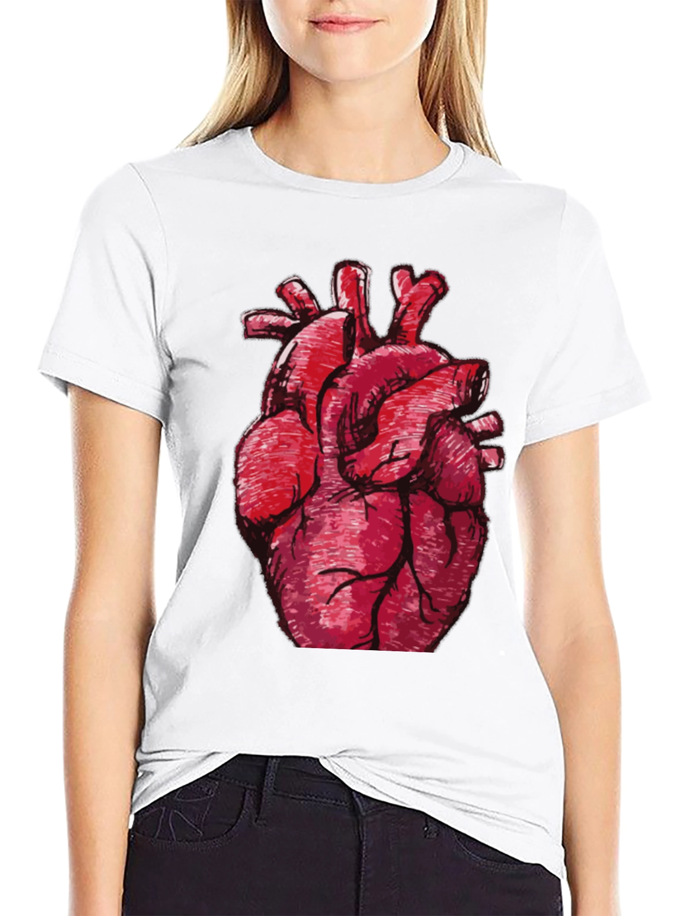 Anatomical Heart Graphic Black T-Shirt