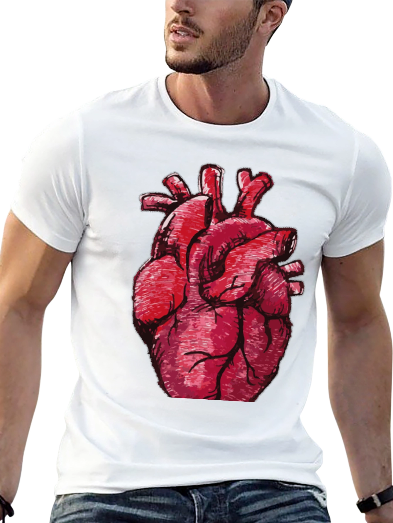 Anatomical Heart Graphic Black T-Shirt