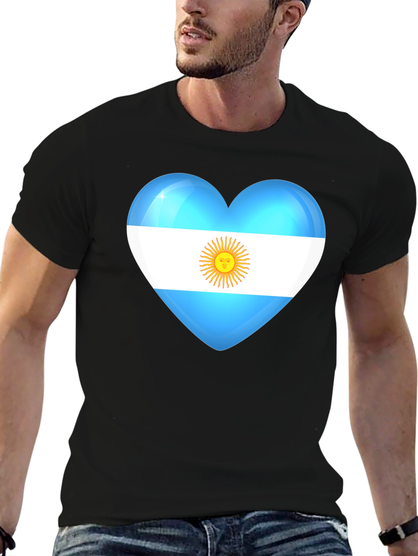 Argentina Heart Flag Graphic T-Shirt