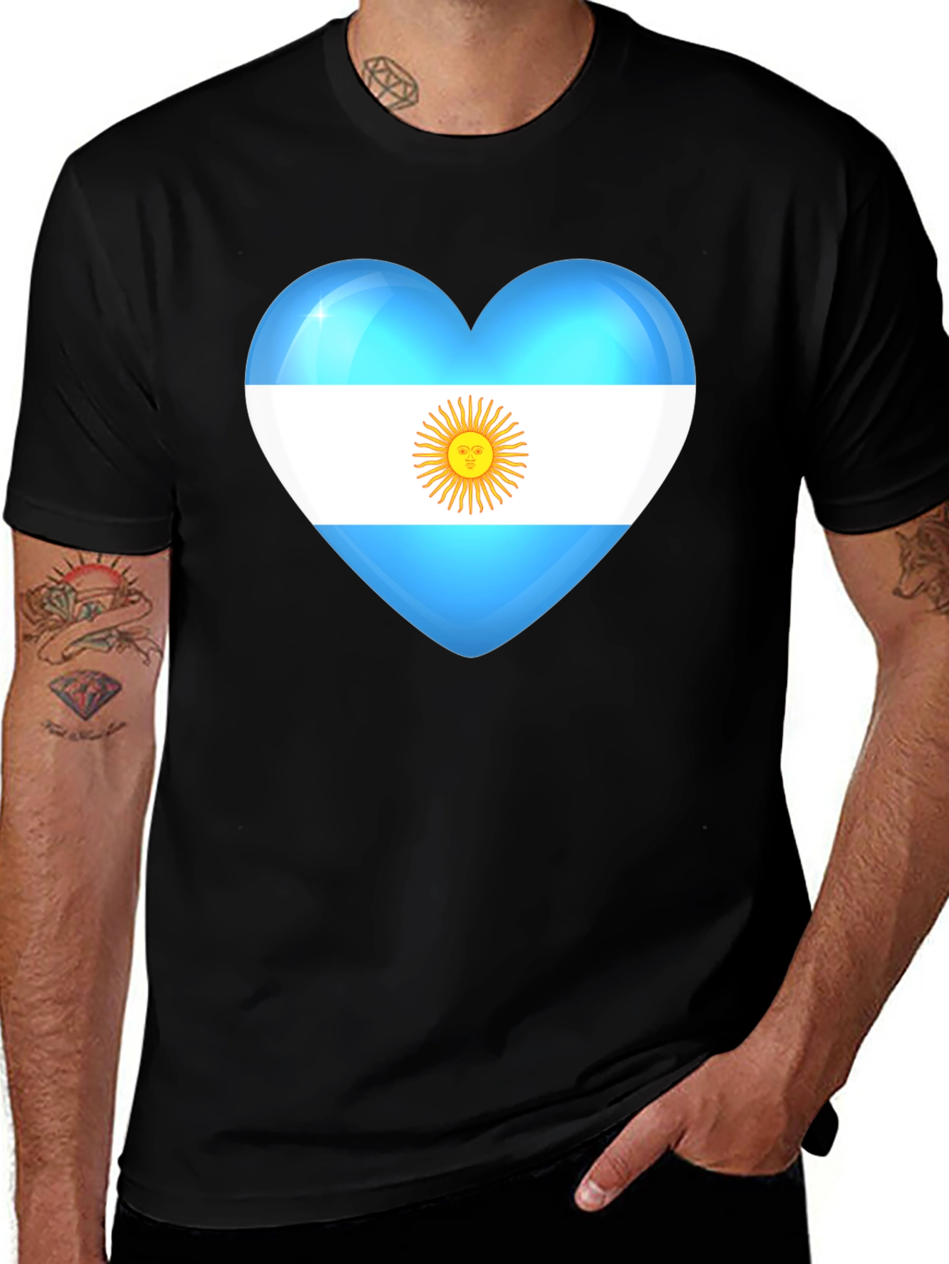 Argentina Heart Flag Graphic T-Shirt