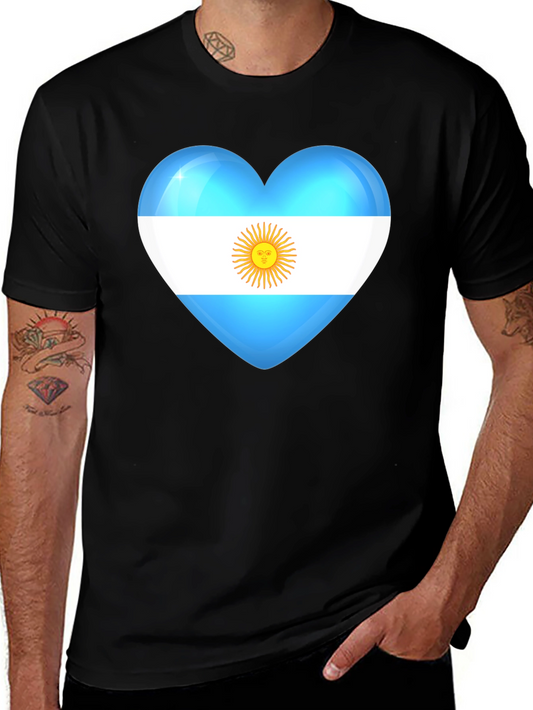 Argentina Heart Flag Graphic T-Shirt