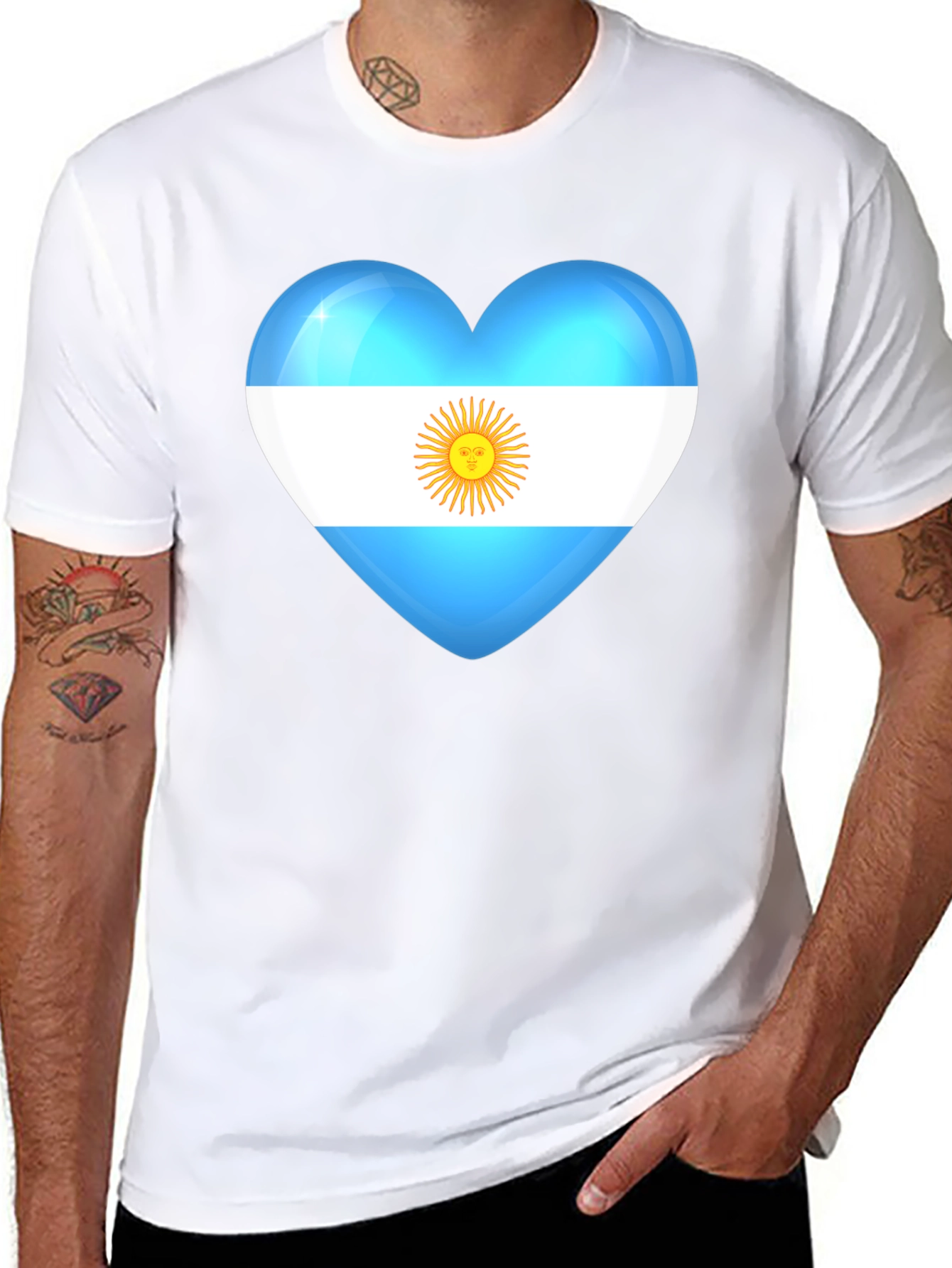 Argentina Heart Flag Graphic T-Shirt