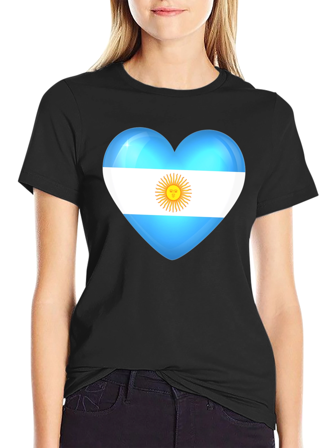 Argentina Heart Flag Graphic T-Shirt