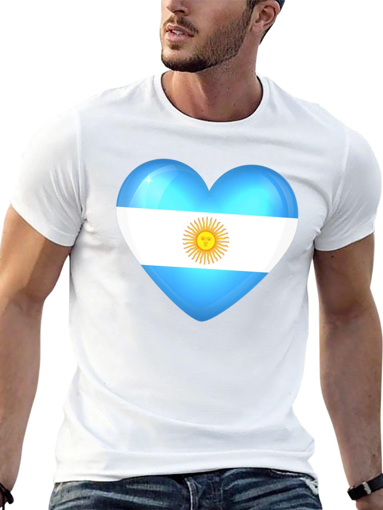 Argentina Heart Flag Graphic T-Shirt