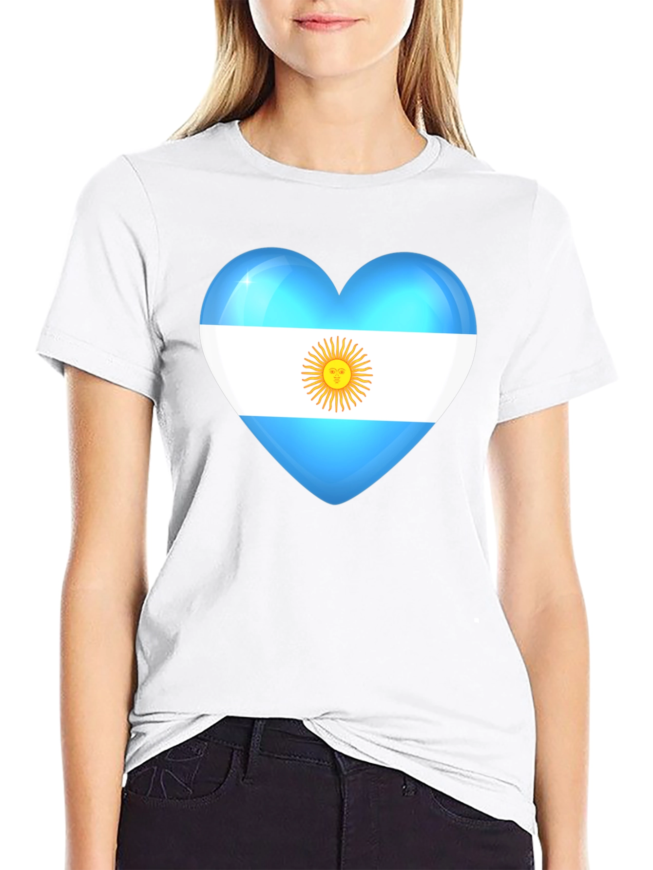 Argentina Heart Flag Graphic T-Shirt