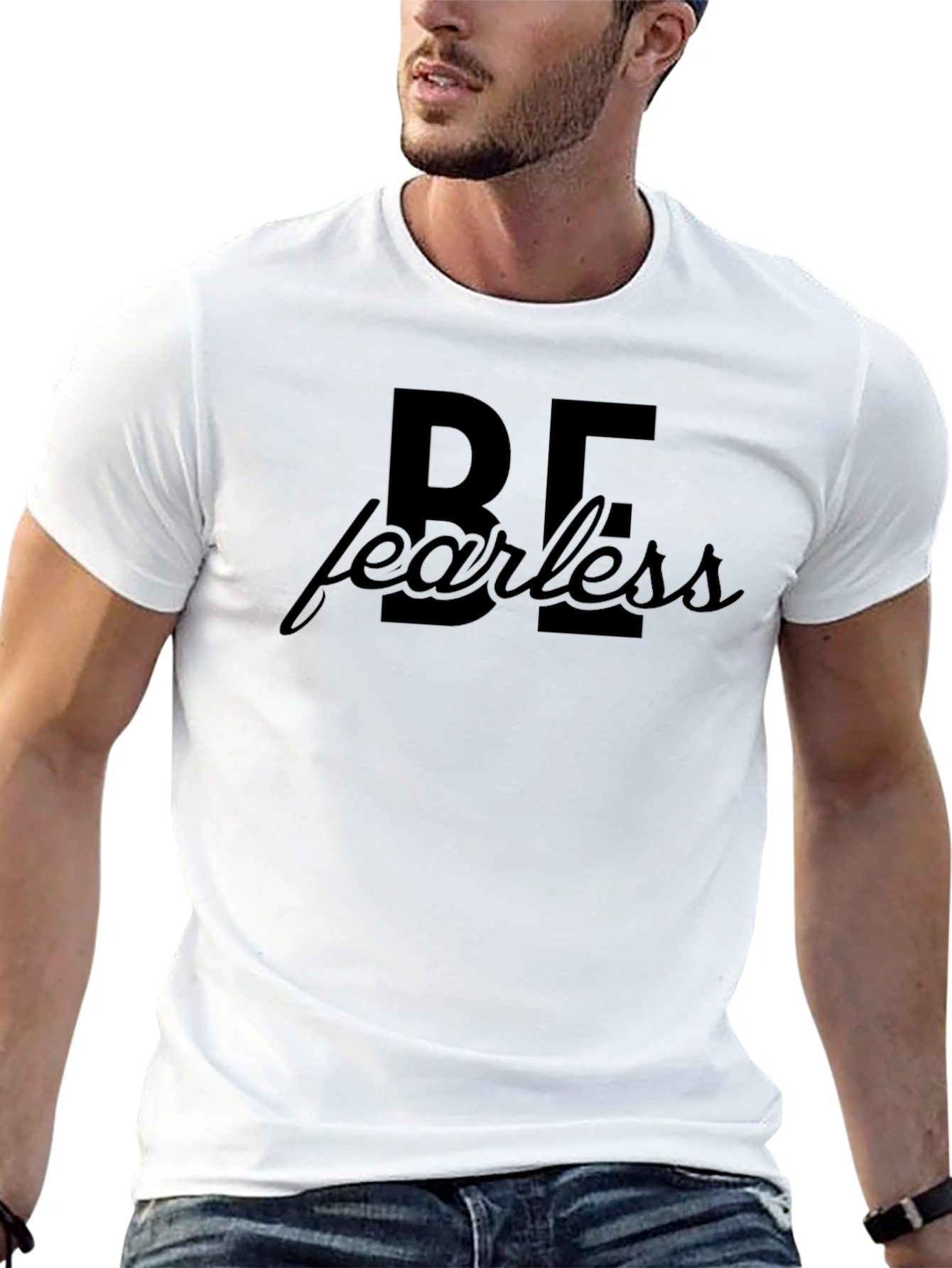 Be Fearless Black Graphic Tee - Bold Statement